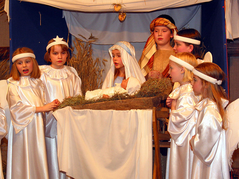 ドイツの教会で行われる、クリスマスを祝う劇「krippenspiel」(キリストの生誕祭)