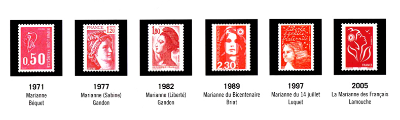 フランスのシンボルマリアンヌの切手